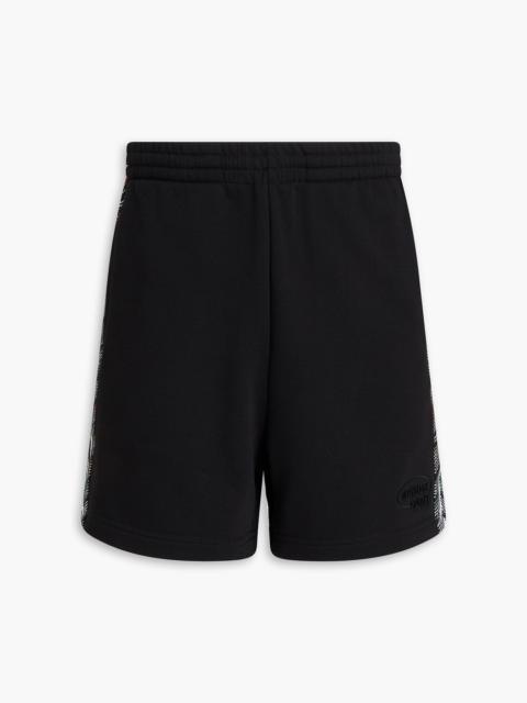 Missoni Knit-trimmed French cotton-terry drawstring shorts