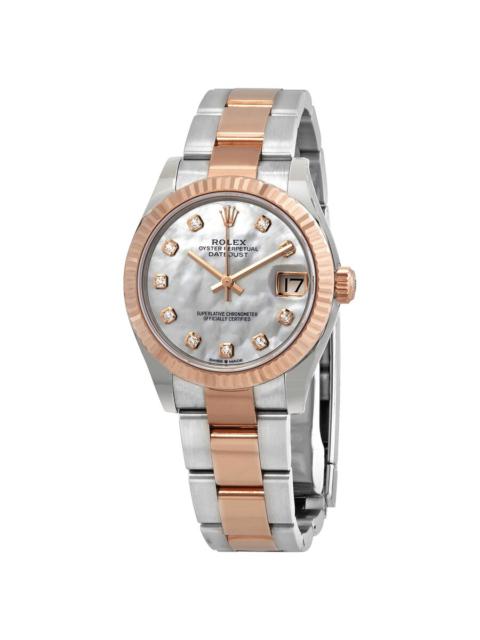 ROLEX Rolex Datejust 31 Mother of Pearl Diamond Dial Automatic Ladies Steel and 18kt Everose Gold Oyster W