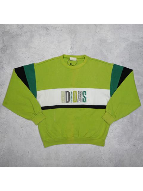adidas Vintage 90s ADIDAS Big Logo Multi Color Block Sweater Sweatshirt Pullover Jumper