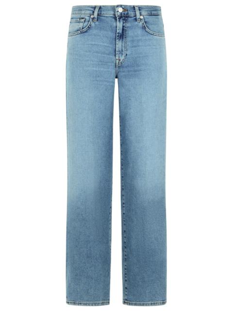 7 For All Mankind 7 For All Mankind 'STOVEPIPE Straight' Light Blue Cotton Blend Jeans