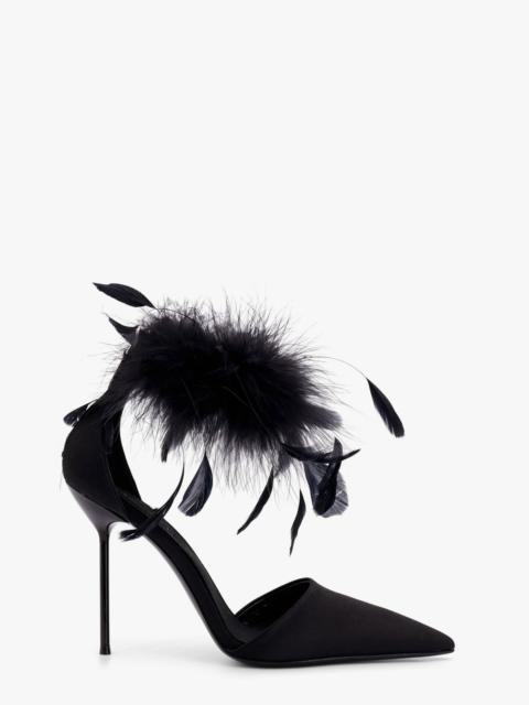 Paris Texas Lidia Satin Sandals With Feather Detail