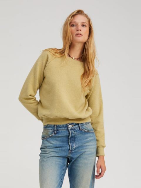 SPRWMN PISTACHIO MELANGE SHRUNKEN RAGLAN SWEATSHIRT