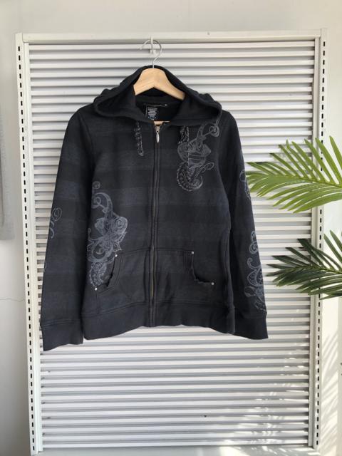 Other Designers Harley Davidson - Harley Davidson Floral Chrome Design Zipper Hoodie