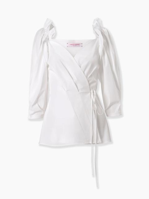 CAROLINA HERRERA Puff-Sleeve Wrap Shirt