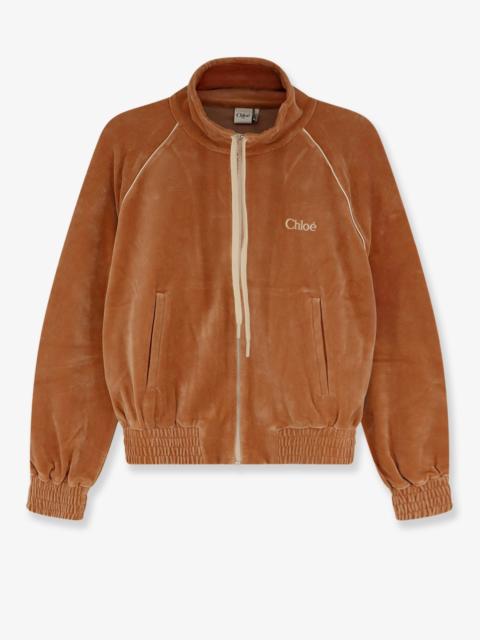 Chloé Chloe Chenille Sweatshirt with Logo Orange