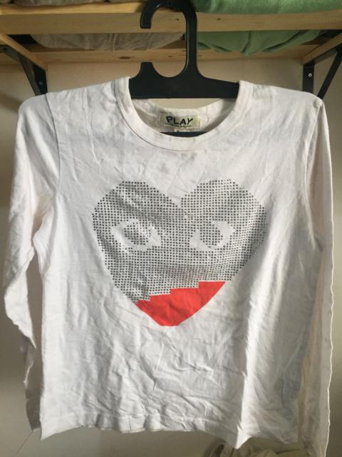 Japanese Brand - Comme Des Garcons Play Rhinestone Big Logo Shirt