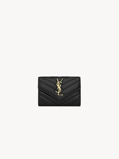SAINT LAURENT CASSANDRE MATELASSÉ SMALL ENVELOPE WALLET IN LAMBSKIN