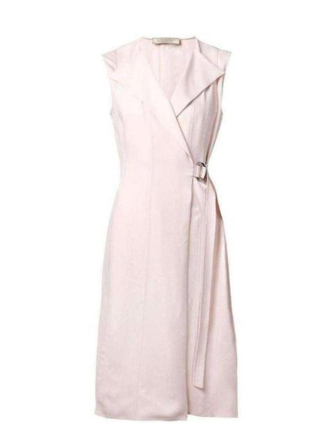 NINA RICCI Belted Wrap Pink Silk Blend Dress