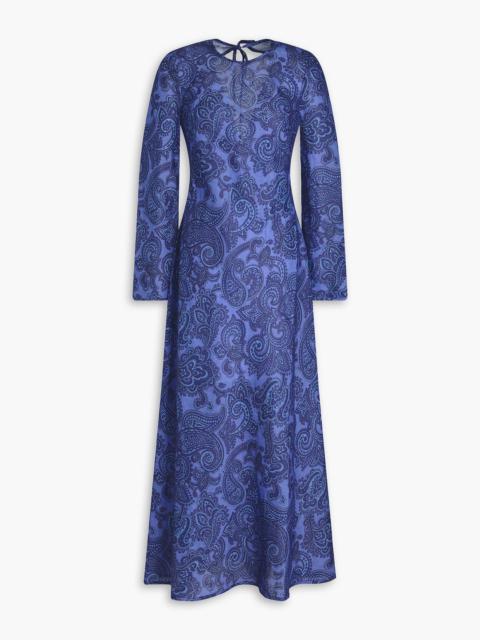 Zimmermann Cutout paisley-print linen midi dress