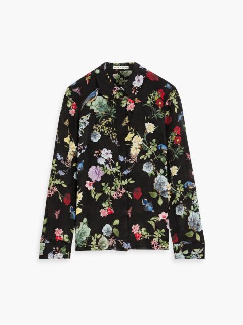 Alice + Olivia Willa floral-print silk-crepe shirt