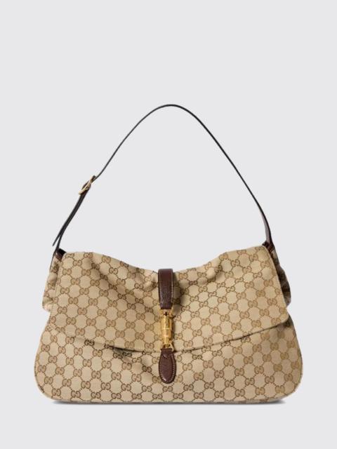 GUCCI Gucci Men Gucci Large Jackie Shoulder Bag In Gg Supreme Fabric With Snap Closure