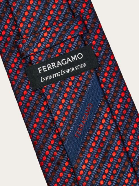 FERRAGAMO Dots jacquard tie