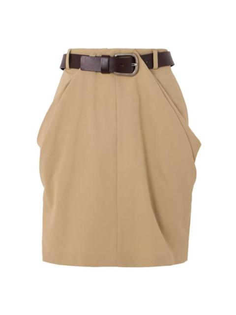 Loewe Loewe Belted Draped Cotton Skirt, Brand Size 36 ( US Size 4 )