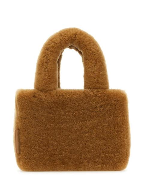 Amina Muaddi Woman Camel Shearling Amini Giuly Handbag