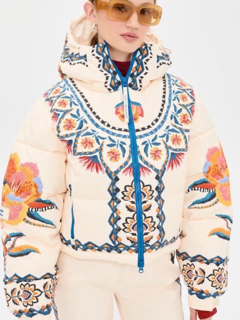 FARM RIO Lucy Floral Puffer Off White