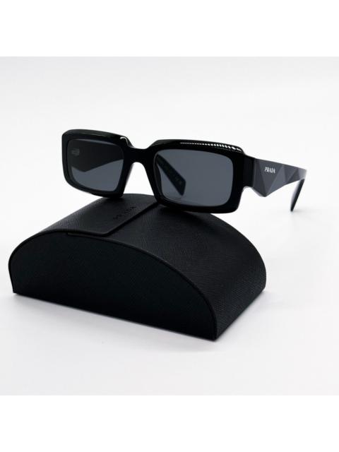 Prada NEW PRADA SPR 27Z 16K08Z SQUARE PR 27ZS BLACK SUNGLASSES