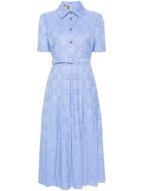 GUCCI logo-print flared shirt dress