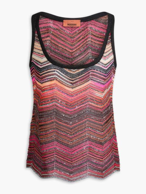 Missoni Metallic sequin-embellished crochet-knit tank