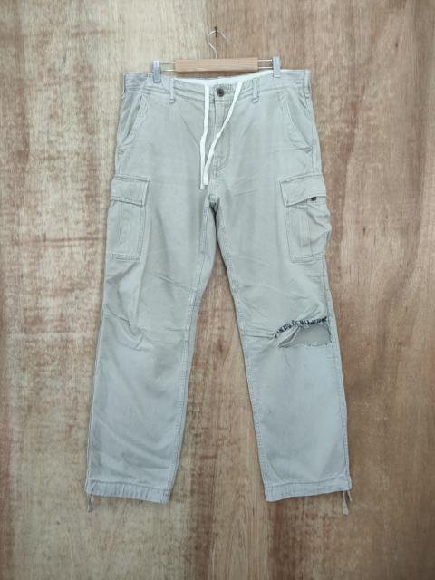 Other Designers Vintage - JAPANESE BRAND FADED LIGHT GREY DISTRESSED CARGO PANTS