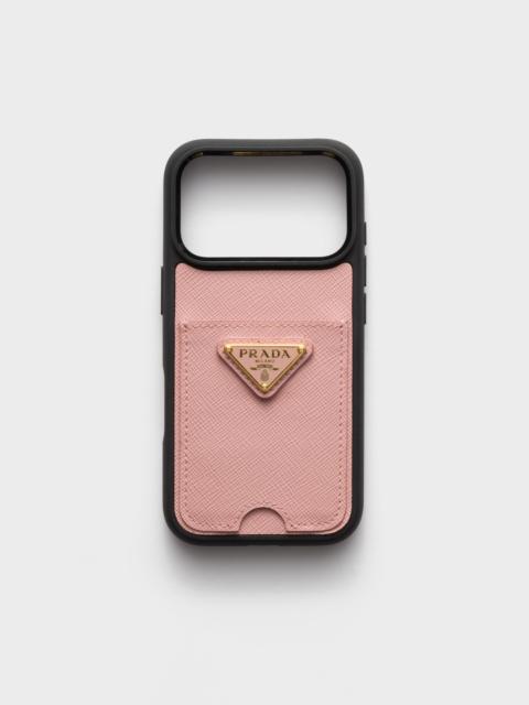 Prada Saffiano leather case for iPhone 17 Pro