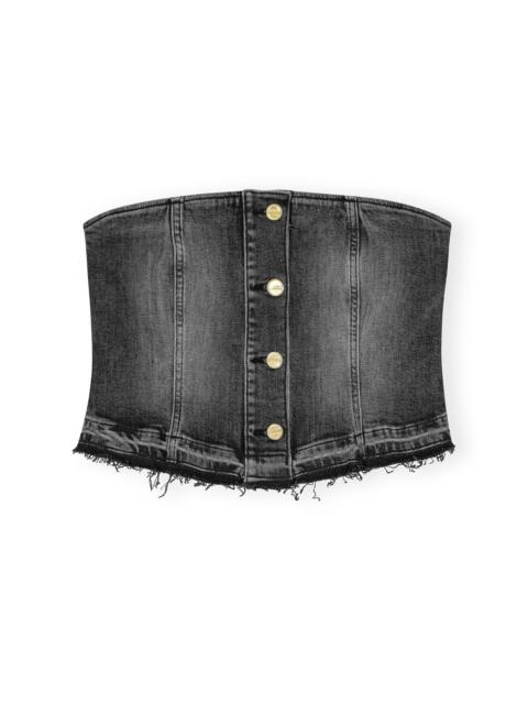 GANNI WASHED BLACK DENIM TOP