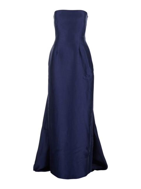 SOLACE LONDON Solace London Women Long Dress 'Imani' Blue With Off Shoulder And Double Layer In Women's Fabric