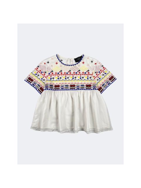 Alexander McQueen Embroidered Peplum Blouse