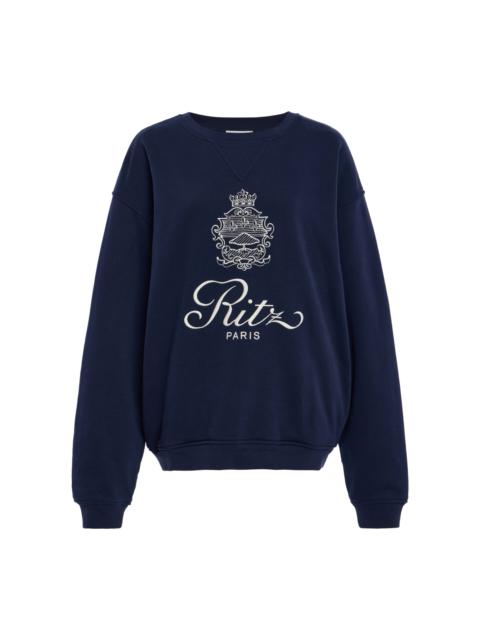 FRAME x Ritz Cotton-Blend Sweatshirt navy
