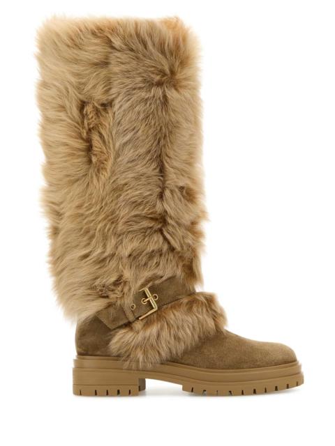 Gianvito Rossi Gianvito Rossi Women Camel Suede And Fur Maverick Boots