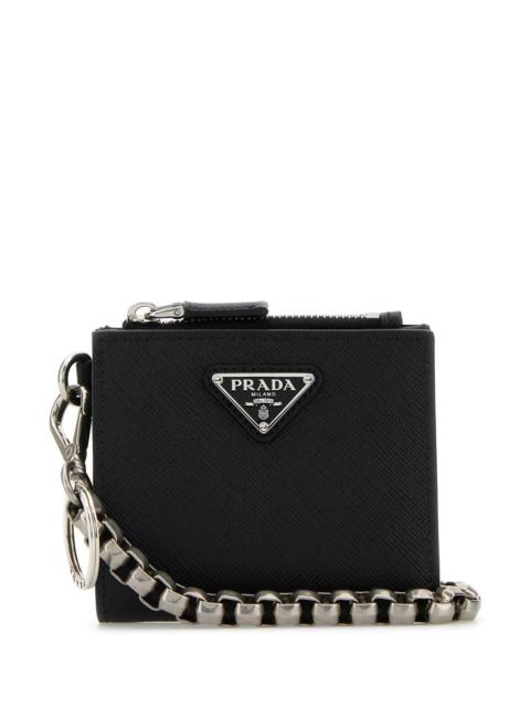 Prada Men Black Leather Wallet