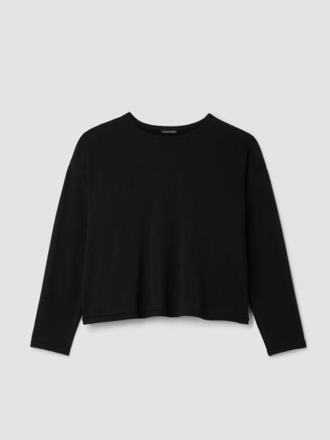 EILEEN FISHER Cozy Brushed Terry Hug Round Neck Box-Top