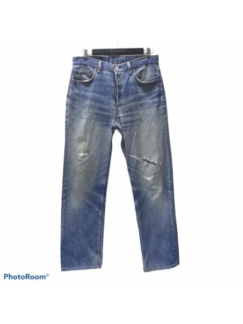 Levi's Vintage 80s Levis 501 Destroy Distressed Dirty Zigzag Jeans