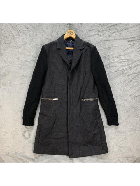 Diesel DIESEL Knit Sleeve Overcoat Nice Design Long Coat #4406-152