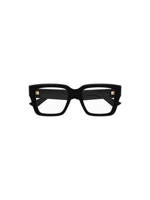 Bottega Veneta RECTANGULAR SQUARE EYEGLASSES (SHINY BLACK)