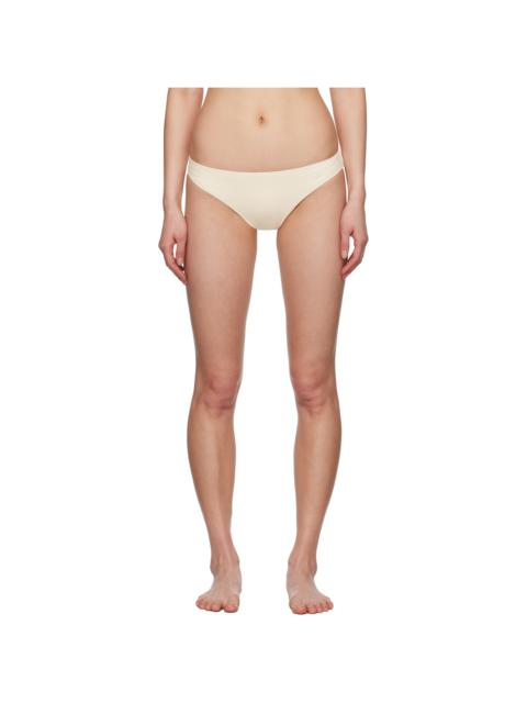 Jil Sander Beige Embroidered Logo Bikini Bottom