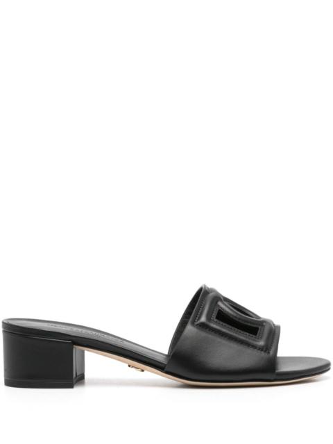 Dolce & Gabbana Dolce & Gabbana Women Dg Logo Leather Mules