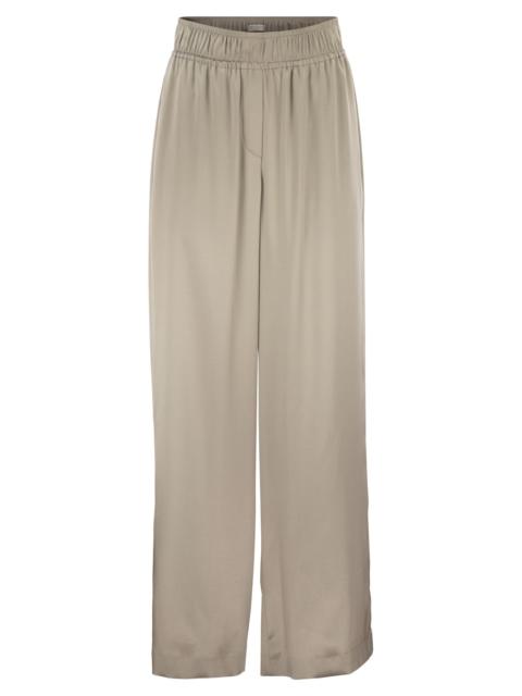 Brunello Cucinelli Brunello Cucinelli Women Track Trousers In Stretch Silk Satin