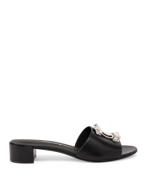 FERRAGAMO Ferragamo Black Henri Sandals, Size 5 C