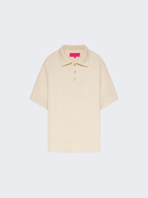 The Elder Statesman Nora Lite Check Polo Natural