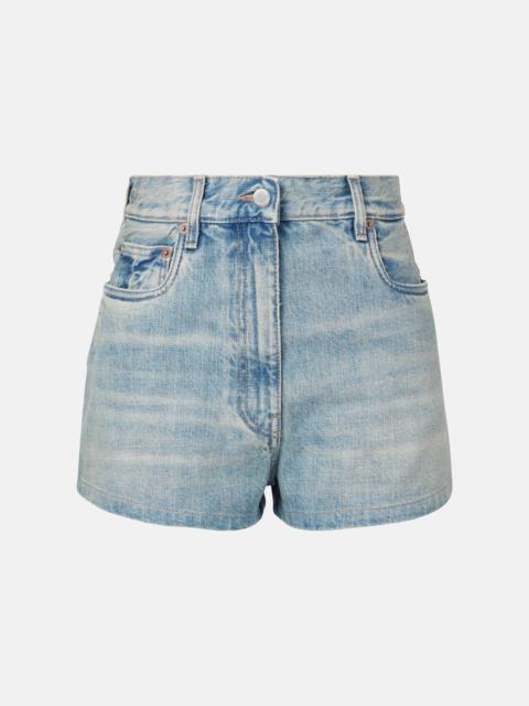 High-rise denim shorts