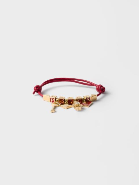 Prada Nappa leather and metal bracelet