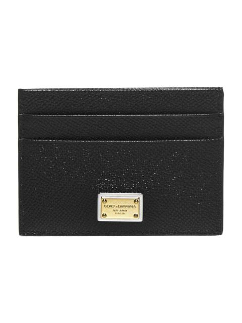 Dolce & Gabbana Leather Card Holder With Logo Plaque