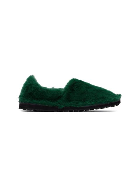 Marni Green Faux-Fur Loafers