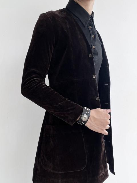 Helmut Lang 00s Helmut Lang Velvet Longline Blazer