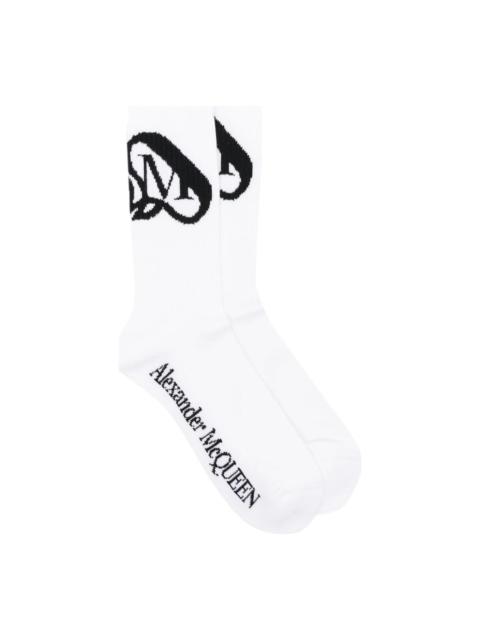 Seal Logo Socks In Ivory/black