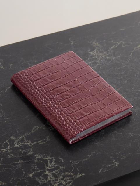 Smythson Soho Croc-effect Leather Notebook