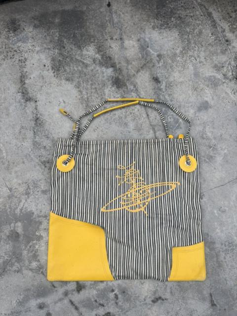 Vivienne Westwood Monogram Orb Logo Vivienne Westwood Leather Canvas Bag