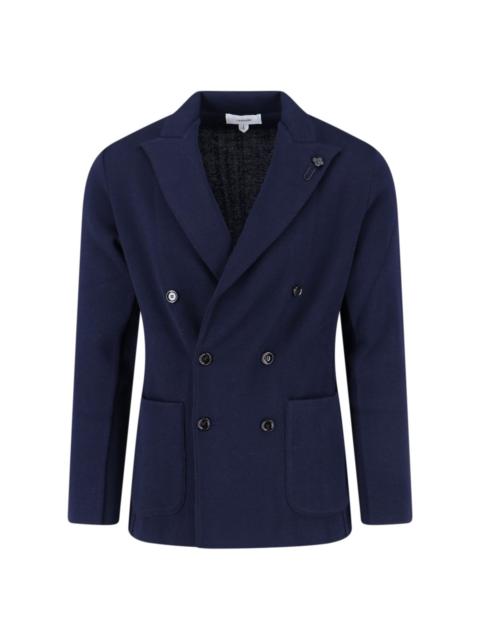 LARDINI DOUBLE-BREASTED VIRGIN WOOL BLAZER