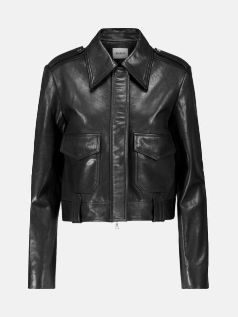 KHAITE Cordelia leather crop jacket