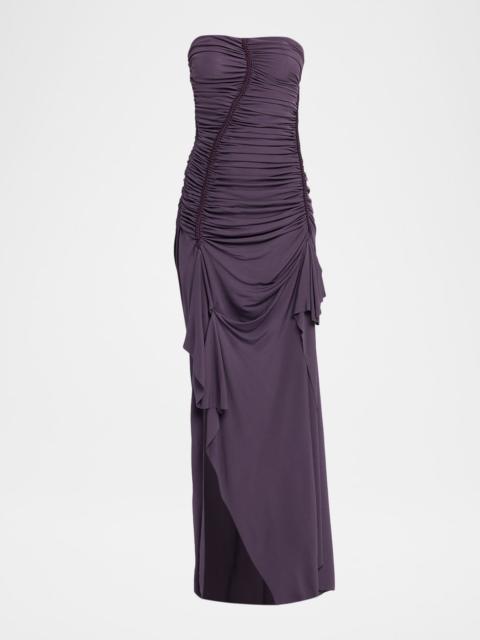 CHRISTOPHER ESBER Strapless Ruched Jersey Shibari Gown